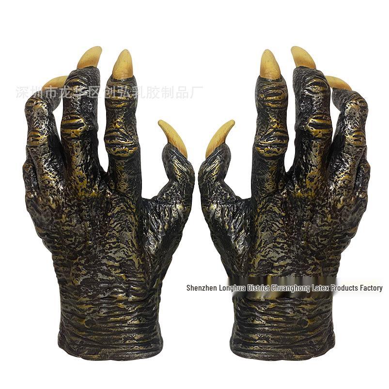 Realistic Werewolf Latex Gloves for Halloween Costume & Horror Party 2025 26x14cm