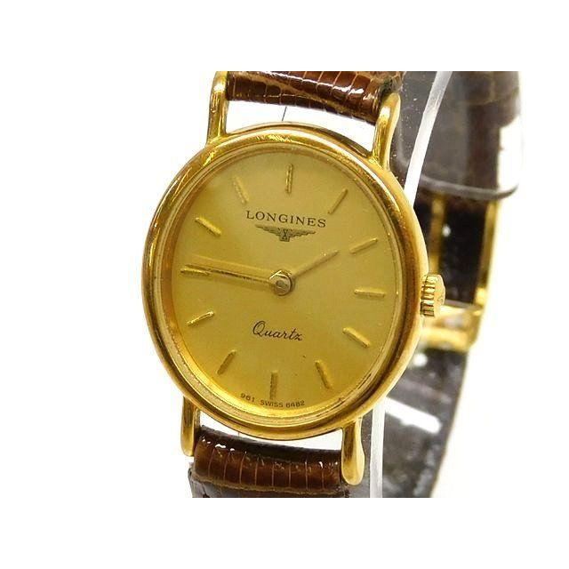 Used 3F LONGINES 961 6482 Watch Gold Dial Stainless Steel Gold Color Watch Ladies Quartz Antique 8F