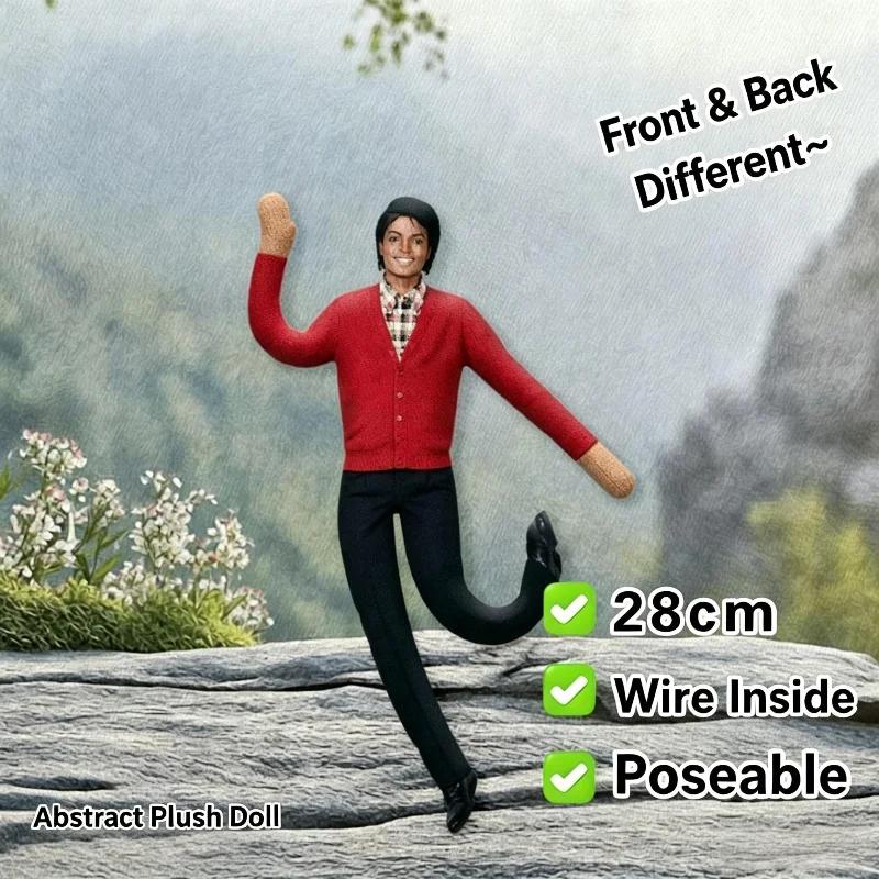 2026 New Abstract Michael Jackson Plush Doll Dried Rat Design Wire Frame Posable Funny Movable Joints Christmas Gift Party Favor