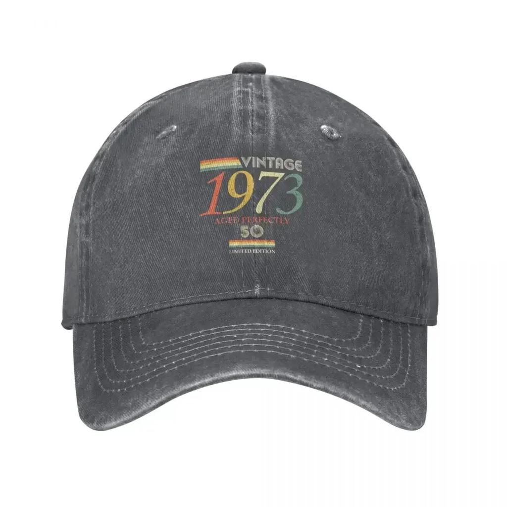 Vintage 1973, 50th Birthday Aged Perfectly Gift Baseball Cap Fishing cap western Hat Women's Beach Outlet Men's