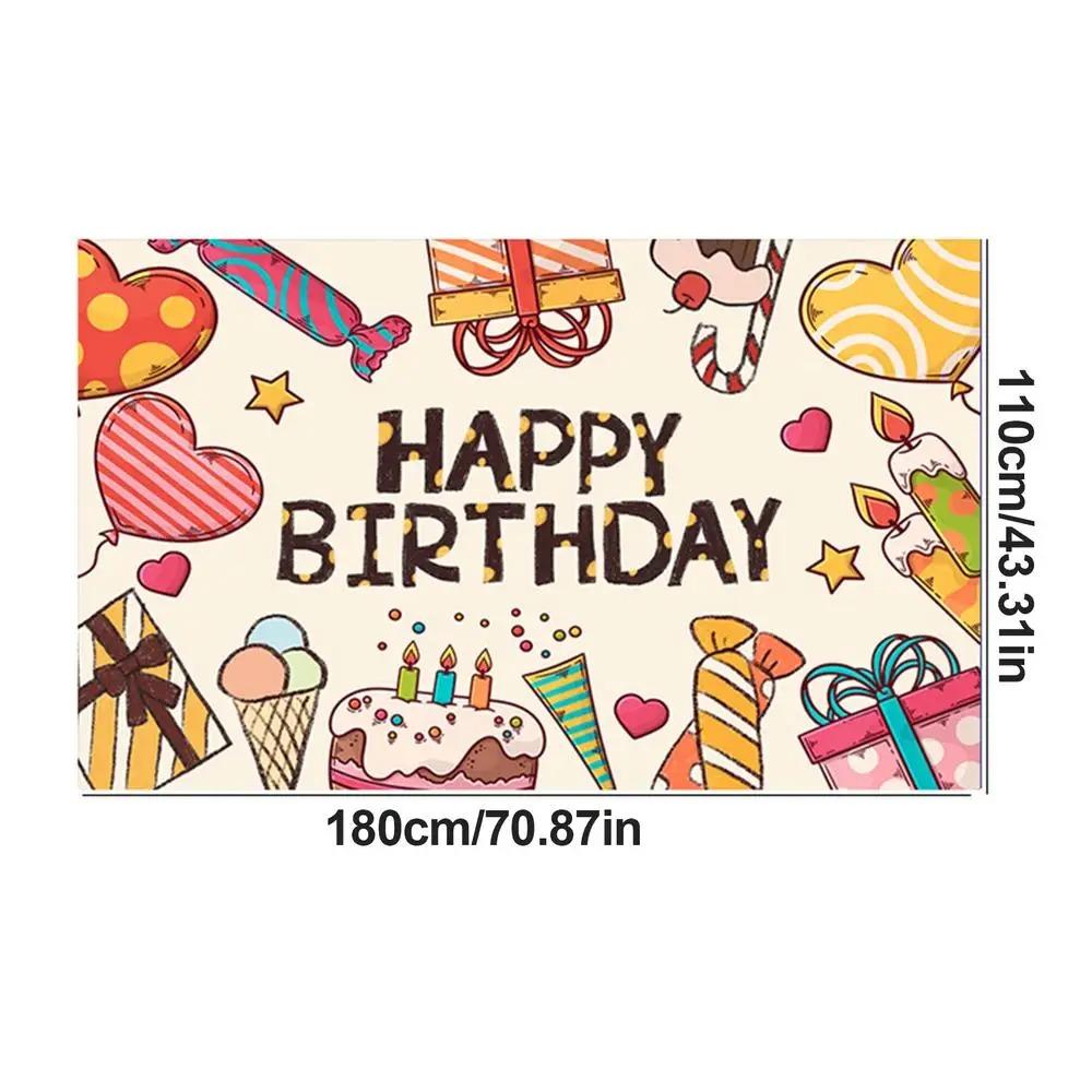 Cute Happy Birthday Photography Backdrop Celebrate Party Hanging Banner  Home Decor