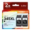 LxTex BC-345XL Recycled Ink Cartridges for Canon Printers - 2-Pack, High Capacity, Black, Compatible Models: TS3330, TS3130S, TS203, TS3130, TR4530, T