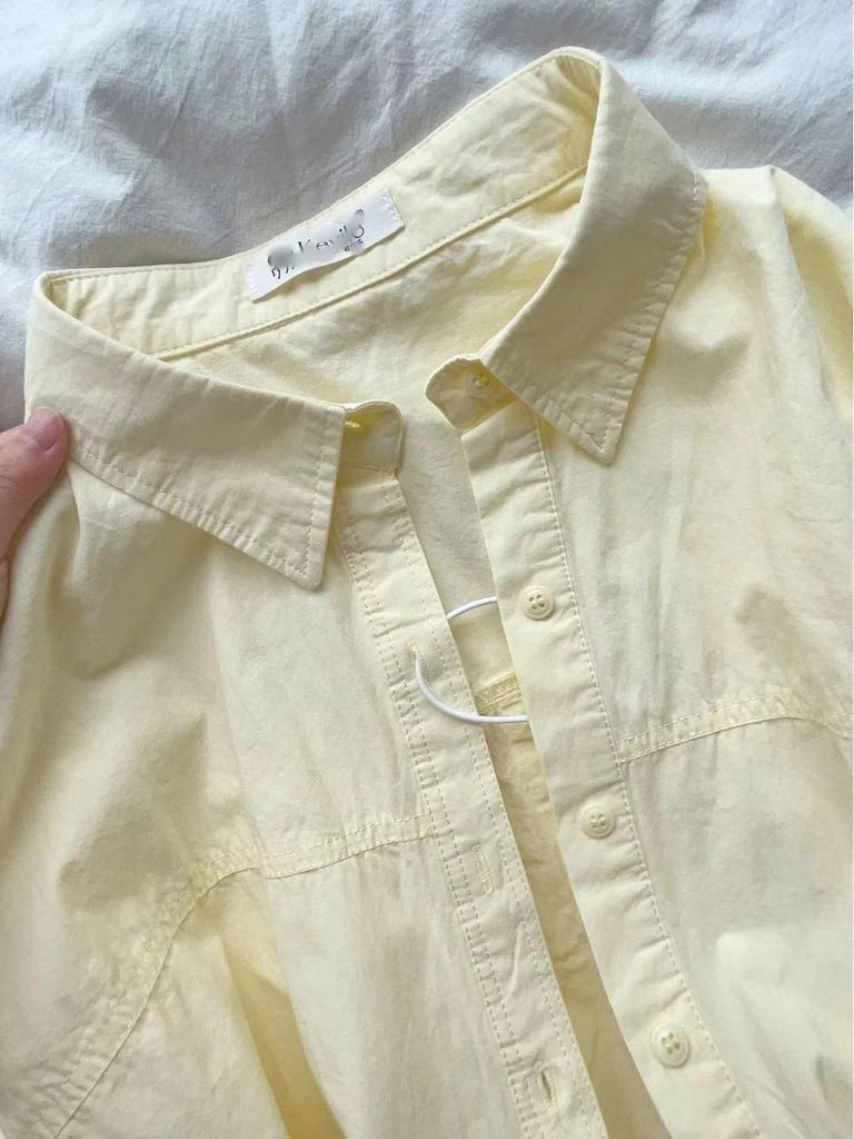 Blue Pure Cotton Women's Shirt, Unique Loose Commuter Design for Early Spring & Autumn 2026.