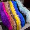 2 Meters Natural Ostrich Feather Boa 6ply Ostrich Feathers Trim Shawl Dyed Various Party Clothing Decoration Plume Scarf