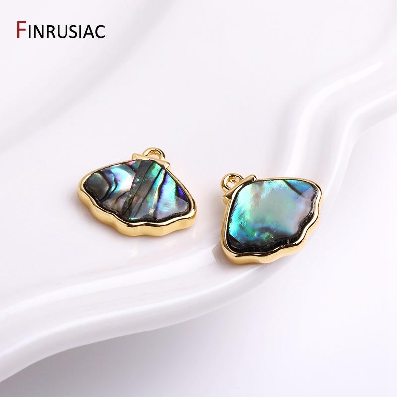 14K Gold Plated Messing Attraktive Muschel Anhänger Ohrring Herstellung Zubehör, 12,5 mm * 12 mm Glatte Muschel Charms Für DIY Bastelkomponenten