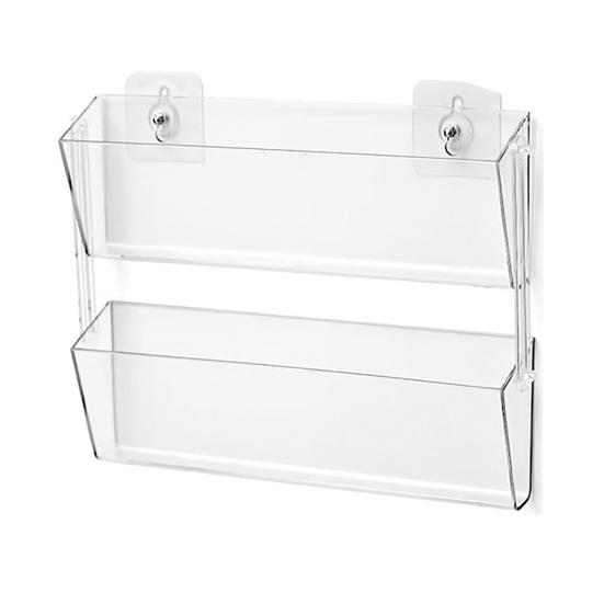 2/4Pcs Acrylic Brochure Pamphlet Holder Large Capacity Easy To Install Transparent Wall-Mounted Brochure Display Stand