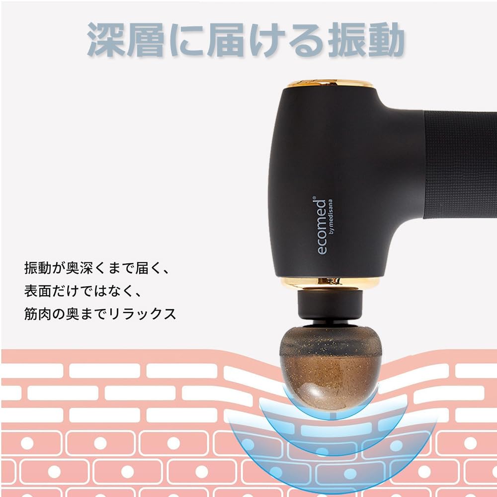 Medisana Myofascial Release Gun, Handy Silicone Gun with 4 Attachments, 4 Levels of Vibration, Mini, Lightweight, Includes Pouch, Type-C Charging