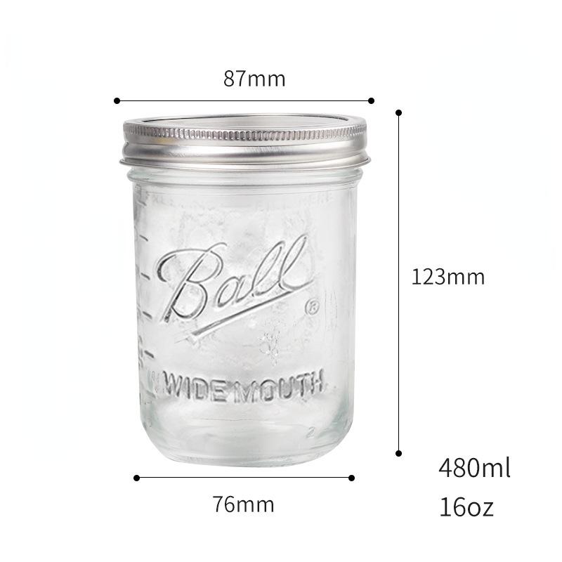 480ml sealed Storage Bottle Split cover glass Mason jar transparent Mason Tabacco Holder moisturizing Bottle Weed accessories 3698₽