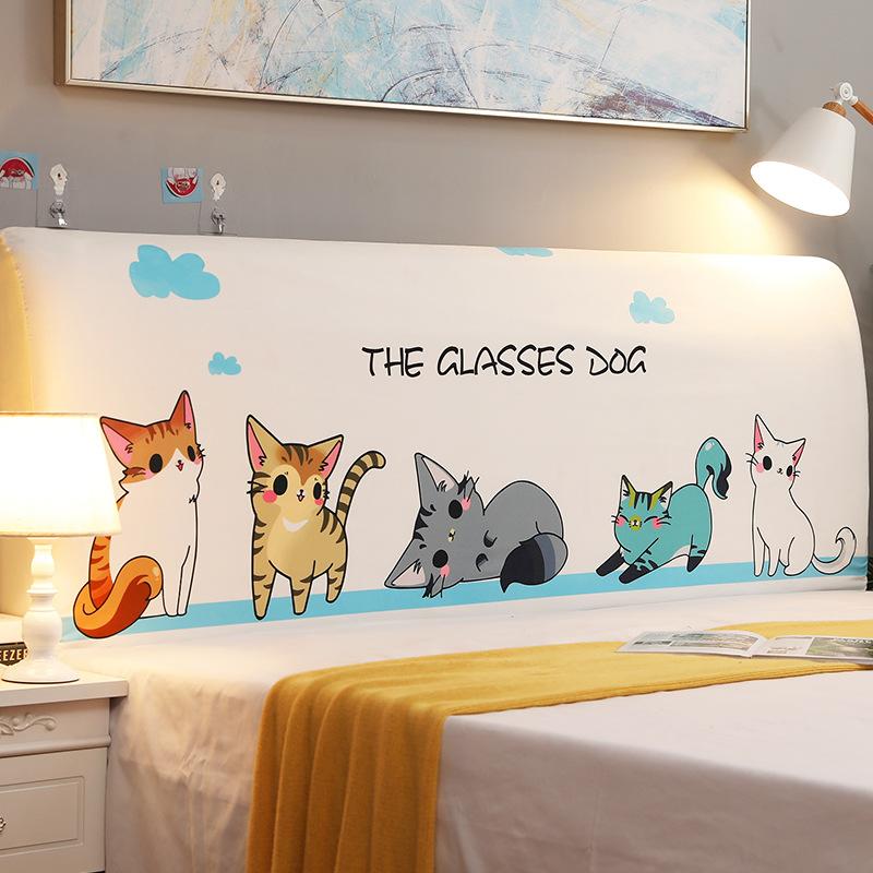 Elastic All-Inclusive Headboard Cover Bed Head Back Protection Dust Cover INS Dustproof Soft Wooden Bedhead Backrest Protection