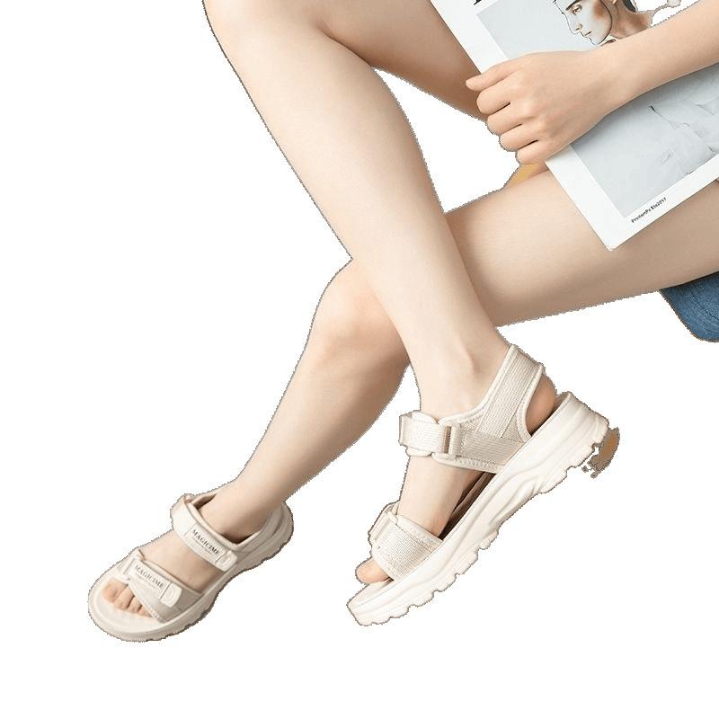 [1725 People Collection] Platform Sandals Women 2025 Summer New Versatile Ins Tide Internet Celebrity Velcro Muffin