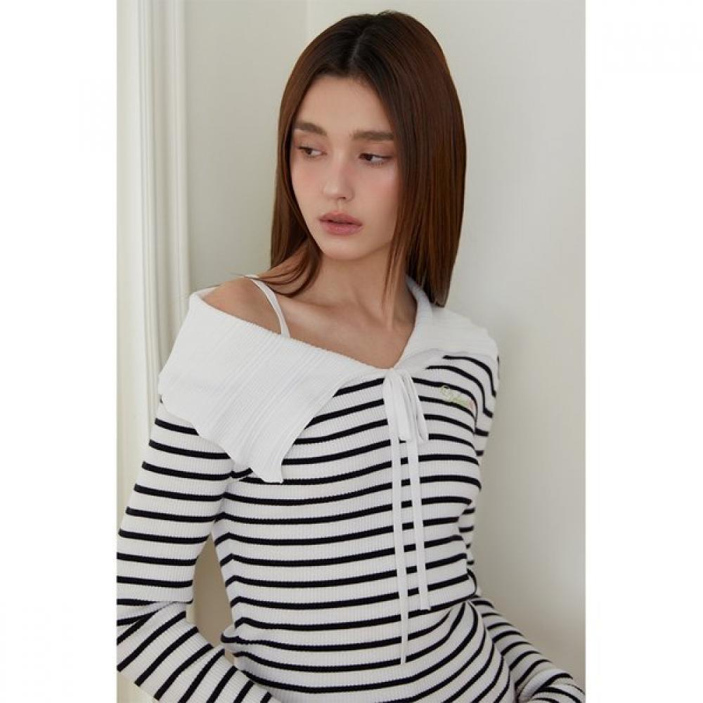 Big Collar Asymmetrical Knit Top Es2okl05 