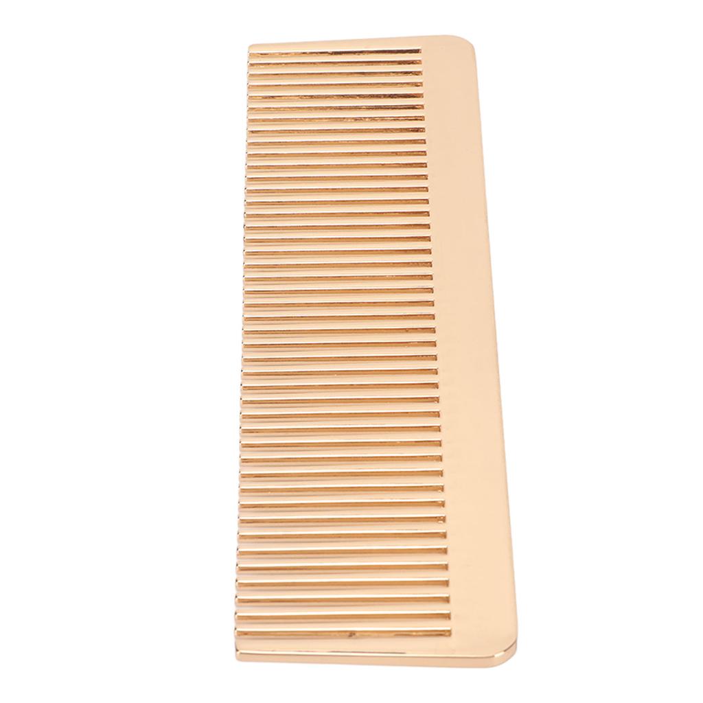 Hair Comb Mini Wide Teeth Styling Zinc Alloy Portable Beard Comb for Home Salon Golden