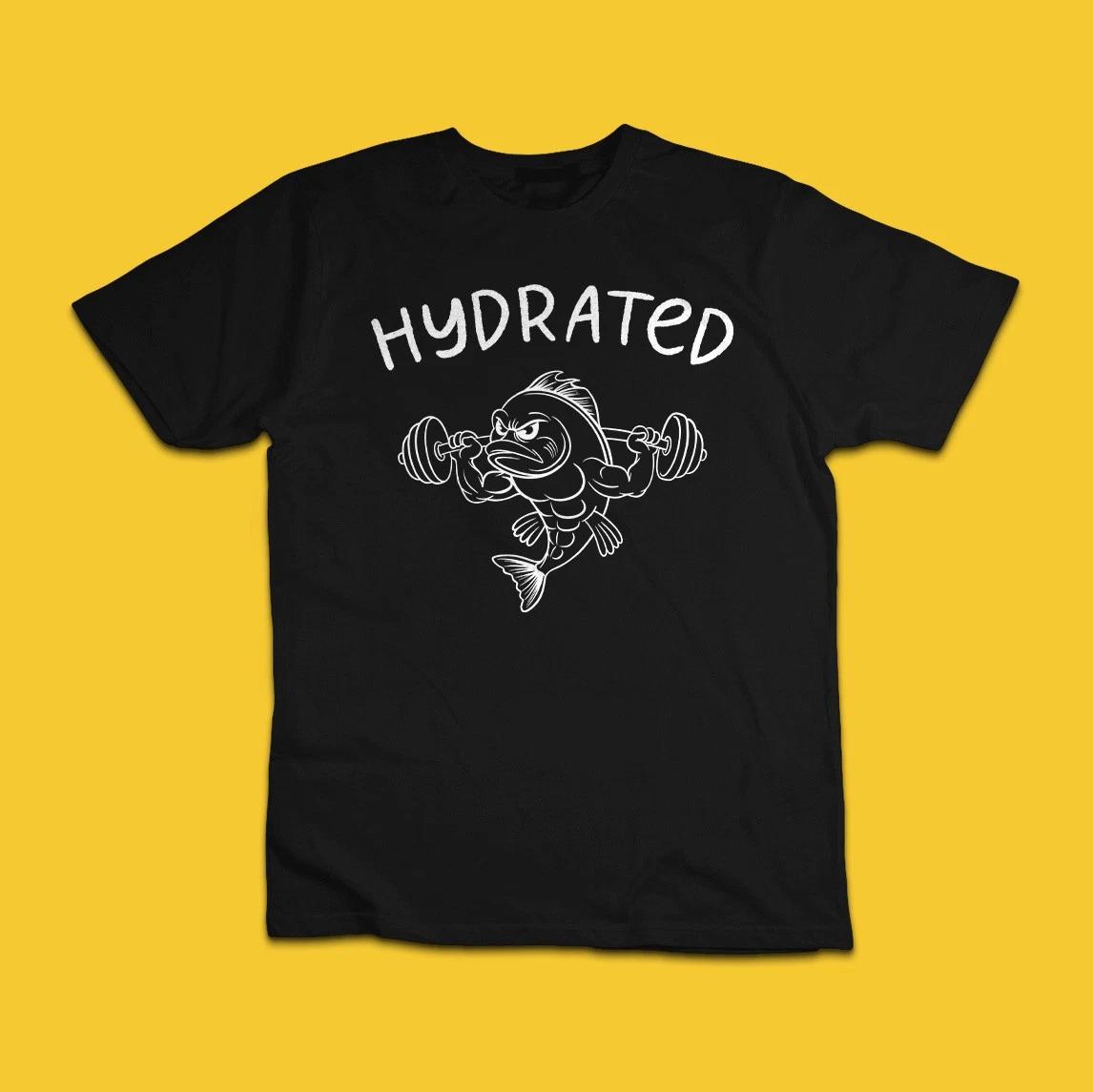 Hydrated T-Shirt – Funny Gym Fish Weightlifting Graphic Tee 3XL