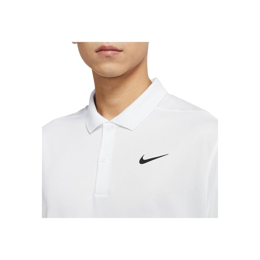 Nike Dri-Fit Victory Solid Logo Print Quick-Dry Breathable Short Sleeve Polo Men Tops White DH0823-100