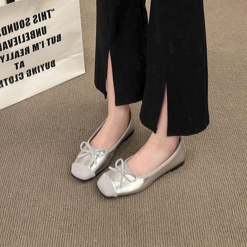 Fashion Casual Versatile Shallow Mouth Women's Single Shoes Spring and Summer New Flat Bow Niche Ballet Shoes