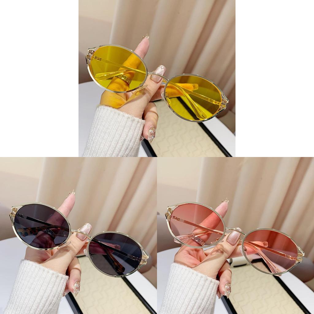 European Style Oval Hollow Sunglasses For Women With Uv400 Protection And Metal Frame For Fashionable Outings