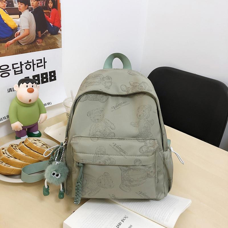 New Arrival Bear Pattern Dual Shoulder Bag Spacious And Versatile Bookbag For Travel Cartoon Anime Design Breathable Air Cushion Straps