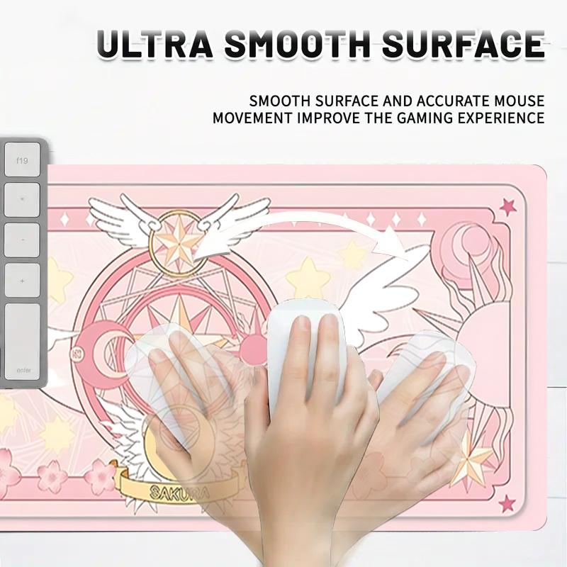 1Pc Magical Pink Card Gaming Mouse Pad Keyboard Desk Mat Non-slip Rubber Lock Edge Waterproof Computer Mousepad for Office Home Decor Y1388