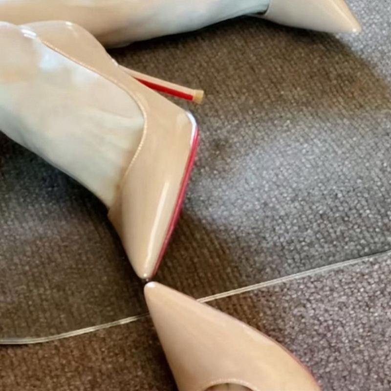 European And American Style Fashionable Simple For Women Thin Heel Patent Leather Shiny Side Air Quality Versatile Single Shoes