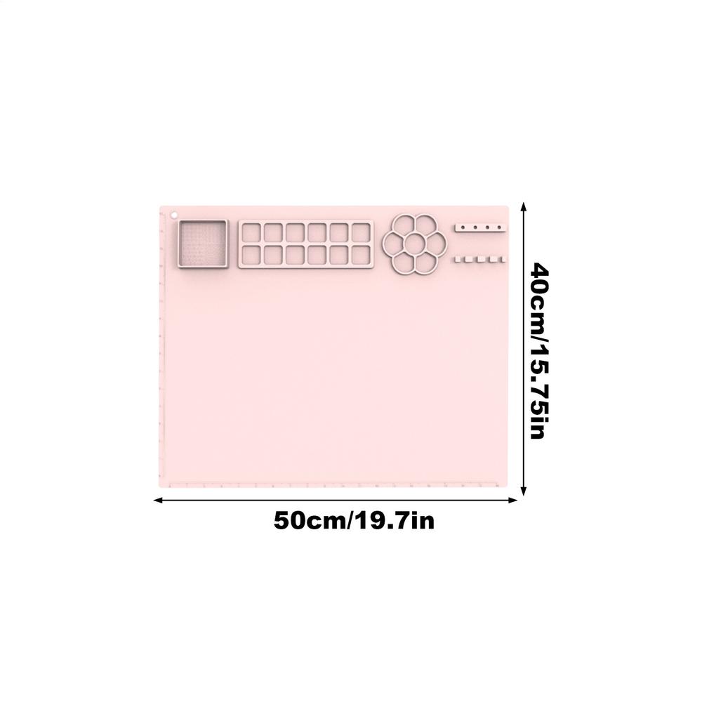 

Silicone Paint Mat Non-Slip Soft Reusable Painting Art Mat For Kids For Artist Boys Girls Students Home Classroom Kindergarten рожевий