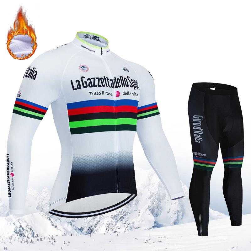 

Winter Velvet Warm Cycling Suit Set Men s Thermal Fleece Set Cycling Clothes Jersey Suit Warm Sport Riding Bike MTB Clothing Bib Pants Set 2026 Asian size-S