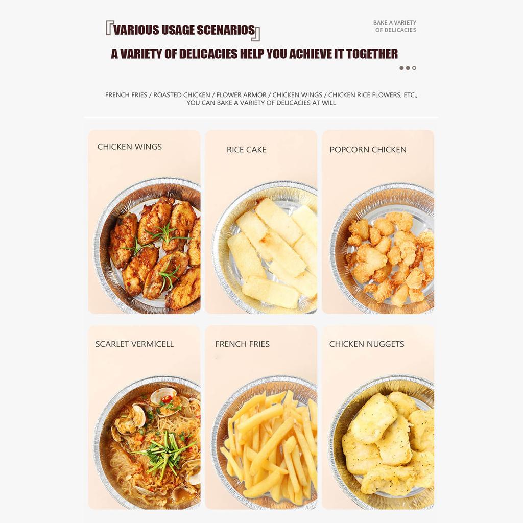 Air Fryer Tin Paper Tray Household Oil Absorbent Paper Oven Baking Tray Aluminum Foil Bowl