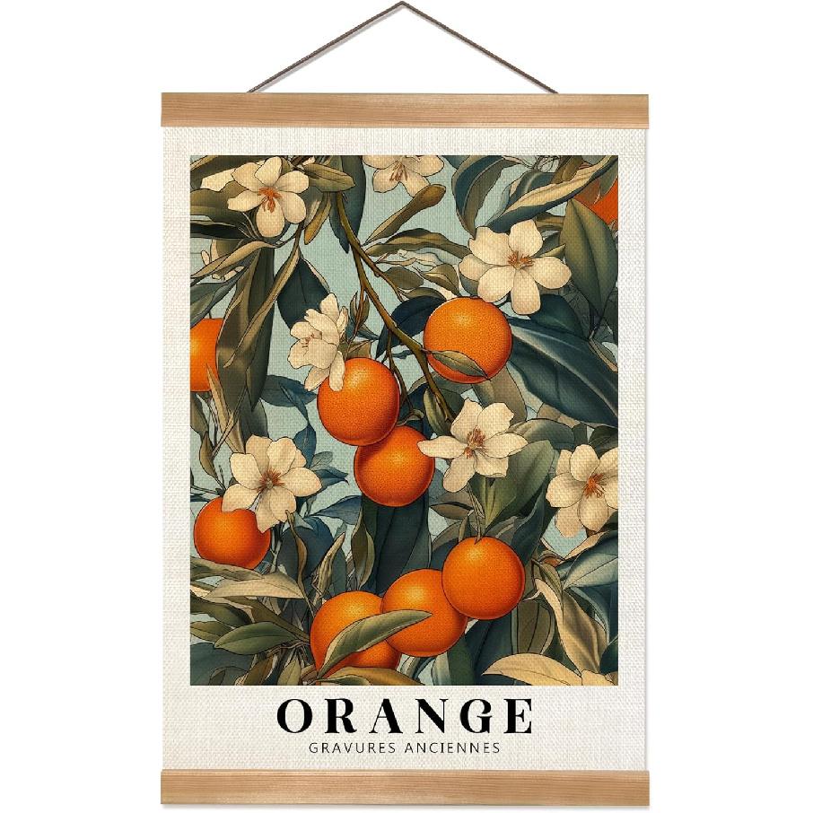 ZTGDA pirational Vintage Floral Wall Art –What’s the Best That Could Happen,Quote Linen Canvas Poster, Motivational Hanging Wall Decor for оранжевый