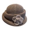 Summer Flower Pattern Knit Bucket Hat With Sun Protection For Outdoor Casual Wear