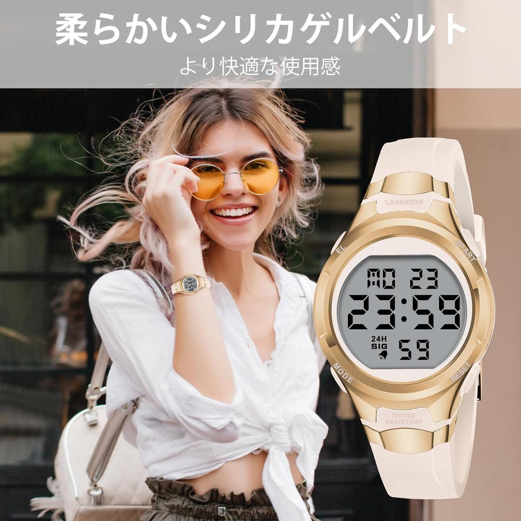 Digital Watch for Sports Day of the LED Waterproof Simple Instruction Manual Included Women, Watch, Multi-Function, Date, Week, Alarm, Display, Watch,