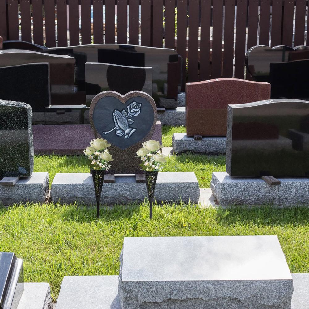 2 Stück Friedhofshof Rasen Garten Vase Blumenhalter Blumenkorb