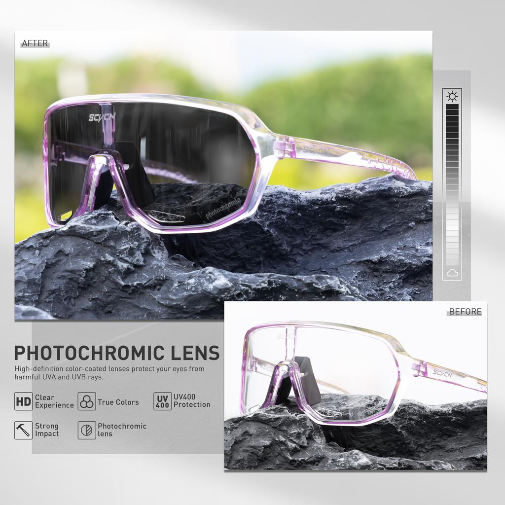 SCVCN Photochromic Sports Sunglasses Polarized Cycling Glasses for Men Mountain MTB Bike Bicycle Goggles UV400 Women Driving