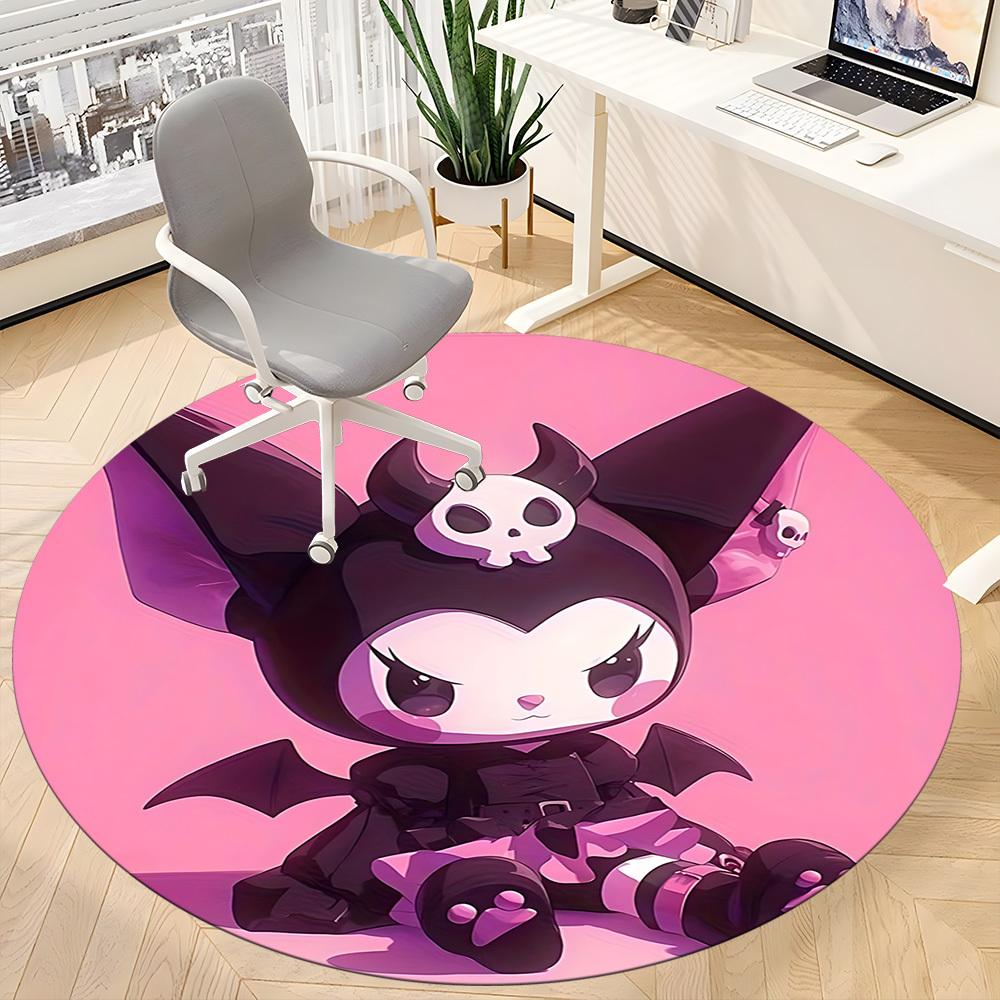 Kuromi Sanrio Office Round Area Rug,  Under Office Chairs Bedroom Living Room Home Decor a0908197