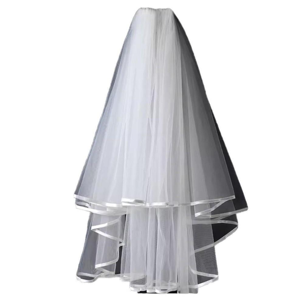 Bow Wedding Veil Pearl Accessories Women's Tulle New Bridal Veil  Bridal Photoshoot