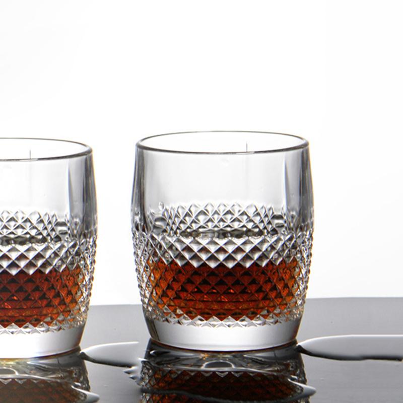 6oz/10.8oz High End Thick Bottom Whiskey Glass Classical Cup Diamond Carved Foreign Wine Glass Modern Water Bottle Bar Glassware