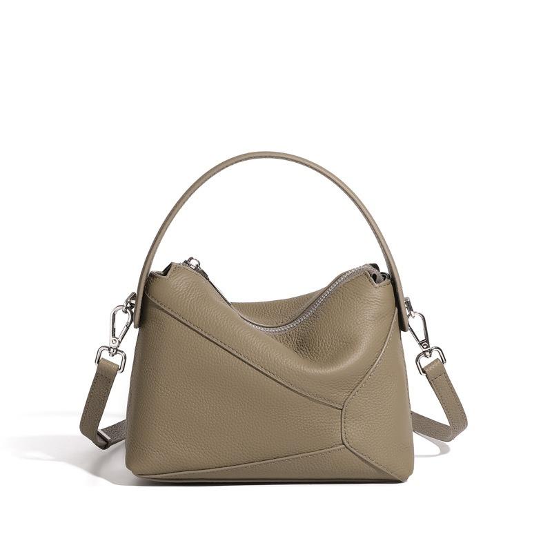 First Layer Cowhide High-end Ceiling 25 New Geometric Bag Mini Leather Pillow Bag Shoulder Crossbody Handbag Women's Bag