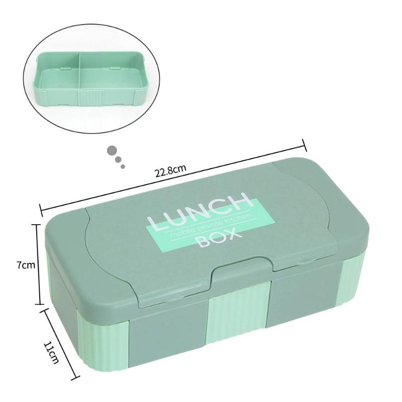 Multi-Grid Kids Bento Box, leakproof & microwave safe. Portable food container with tableware for school, outdoor and daily meal