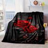 Red Roses On Black Background Blanket Flannel Blanket Throw Blanket Sofa Cover Blanket Soft Premium Blanket Picnic Blanket Tv Blanket Gifts