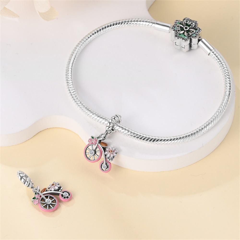 Argint 925 Original Stil DIY Accesorii Bijuterii Argint Sterling 925 Pandantiv Mărgele Floare Bicicletă Cameră Pandantiv Brățară cu Mărgele Bijuterii Cadou