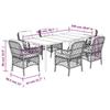 VidaXL Garden Dining Set with Cushions 7 Pcs, Patio Table and Chairs, Outdoor Furniture Terrace, Modern, 3212143