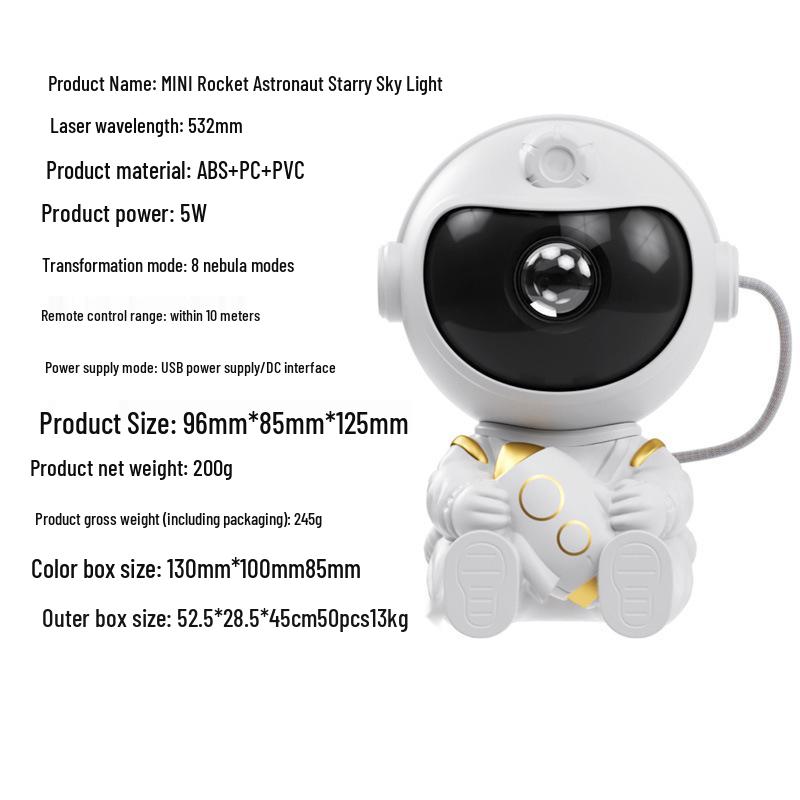 Starry Sky Astronaut Projector Lamp - Night Light Bedroom Decor
