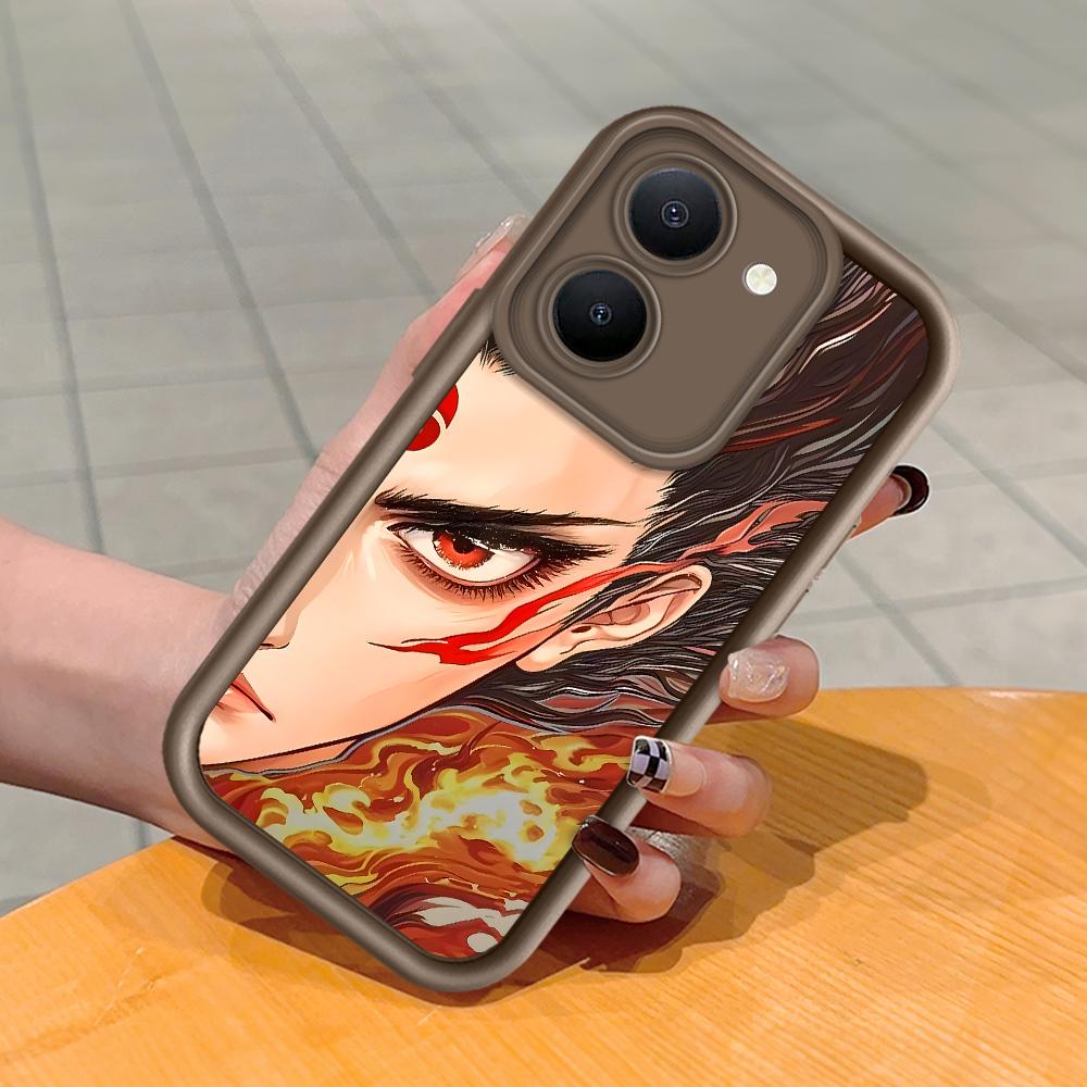 Soft Silicone Square Ladder Printing Pattern Phone Casing Full Cover Camera Shockproof Protection Rubber Case for Vivo