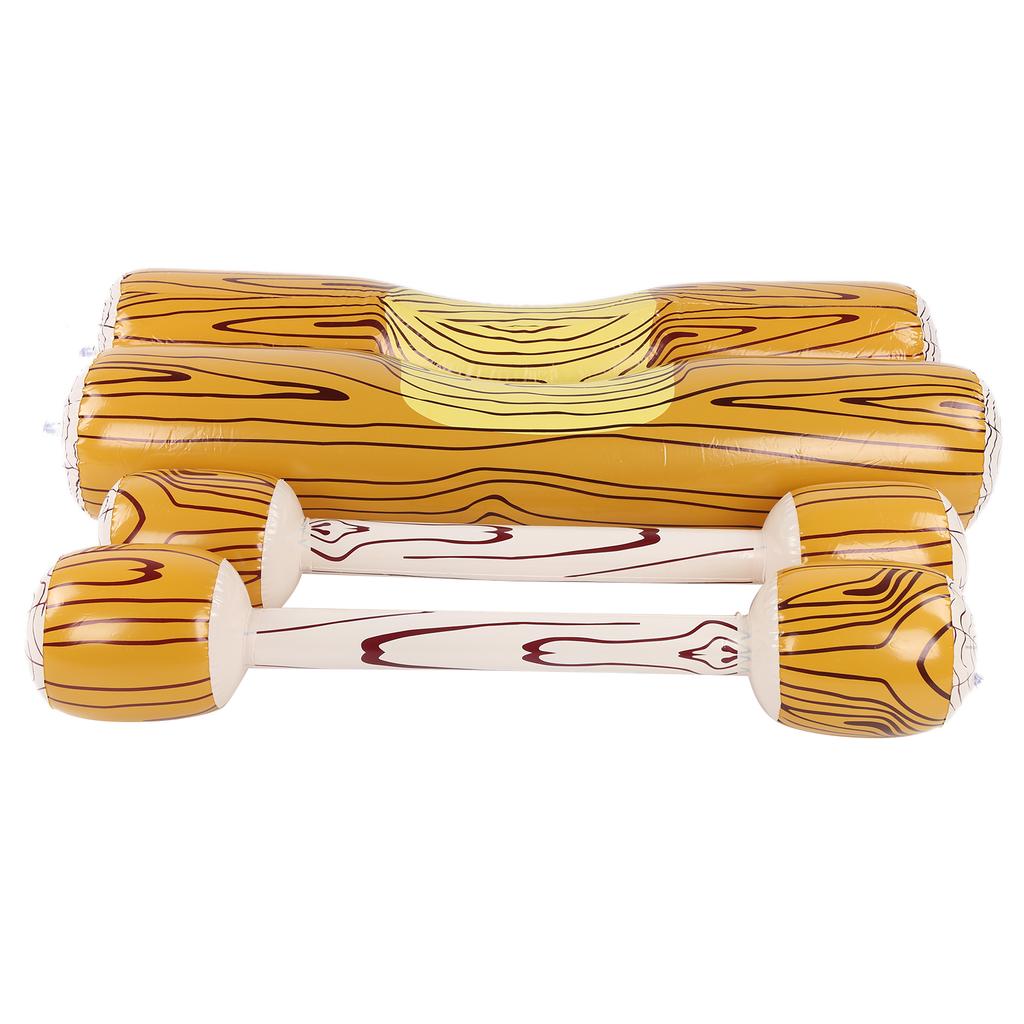 Wood Shape Water Sport Float Inflatable Log Toy for Swimming Game Party Entertainment