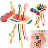 Baby Sensory Montessori Toys Silicone Pull String Toy for 0 12 Months Teething Toy Motor Skill Activity Toys for 1-3 Year Babies