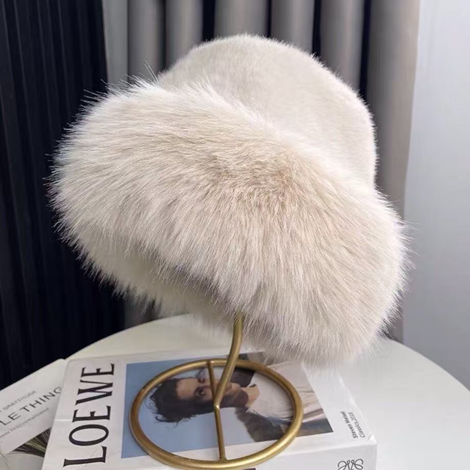 Neue High-End-Plüschmütze für großen Kopfumfang, winterlich warme, flauschige Mütze