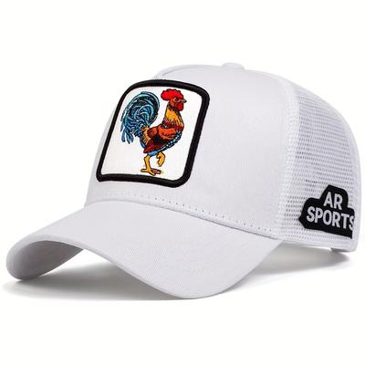 Animal Baseball Cap Cartoon Sunscreen Mesh Embroidery Truck Driver Cock Wolf Hat