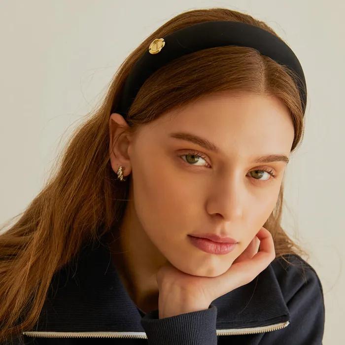ANC GOLD STAMP HAIRBAND_BLACK