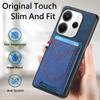 For Xiaomi Redmi Note 14 4G (163.25x76.55x8.16mm) Phone Case Retro Jean Cloth Texture Leather Back Cover with Card Holder