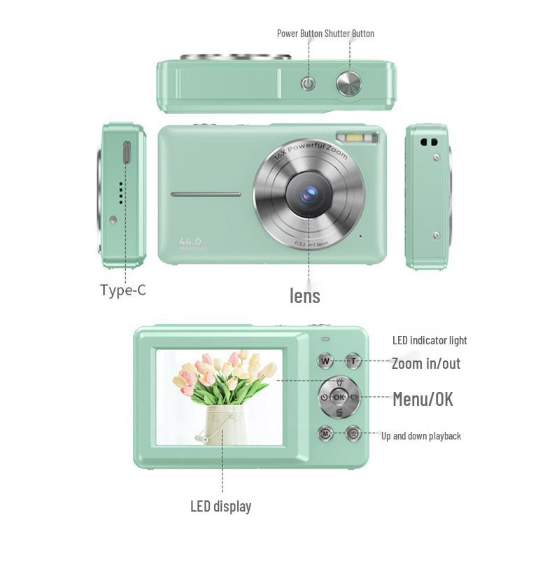 High-Definition Retro-Style Student CCD Camera with Self-Timer
