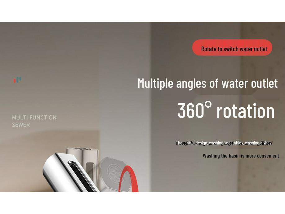 Cross-Border Waterfall Swivel Faucet for Basin, Sink, and Balcony with Extendable Hot and Cold Function