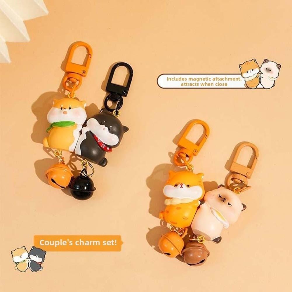 2 st Hartsmagnetiska Djurhalsband Hund Ryggsäck Nyckelring Par Nyckelringar Alla Hjärtans Dag Present